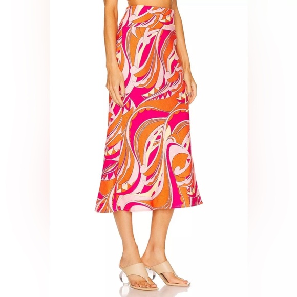 Cult Gaia Laith Paisley Midi Skirt in Persian Paisley Rose - Picture 4 of 14